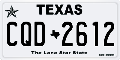 TX license plate CQD2612