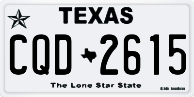 TX license plate CQD2615