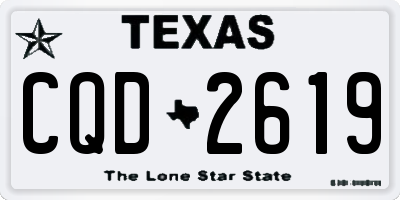 TX license plate CQD2619