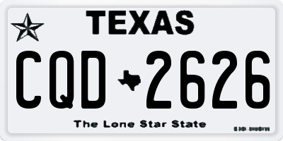 TX license plate CQD2626