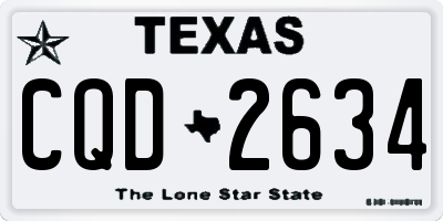 TX license plate CQD2634
