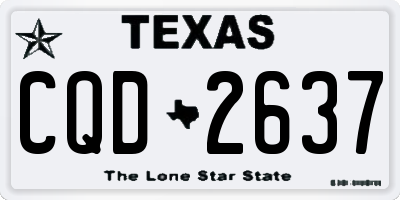TX license plate CQD2637