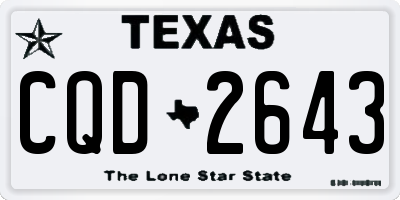TX license plate CQD2643