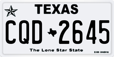 TX license plate CQD2645