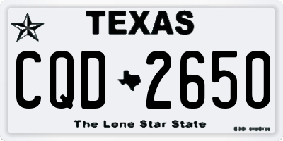 TX license plate CQD2650