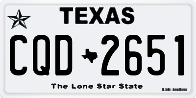 TX license plate CQD2651