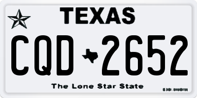 TX license plate CQD2652