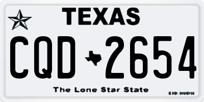 TX license plate CQD2654