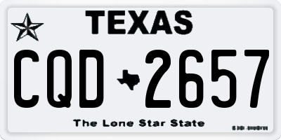 TX license plate CQD2657