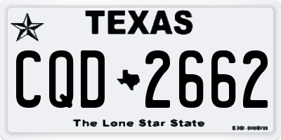 TX license plate CQD2662
