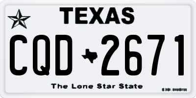 TX license plate CQD2671