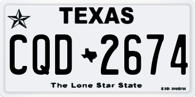 TX license plate CQD2674