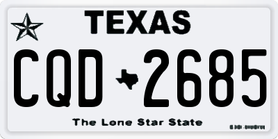 TX license plate CQD2685