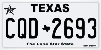 TX license plate CQD2693