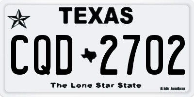 TX license plate CQD2702