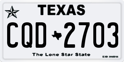 TX license plate CQD2703