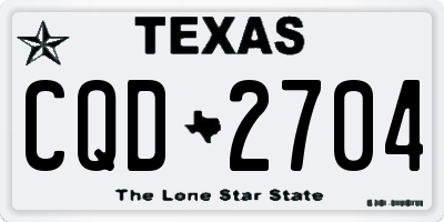 TX license plate CQD2704