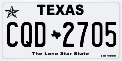 TX license plate CQD2705