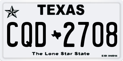 TX license plate CQD2708