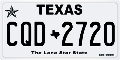 TX license plate CQD2720