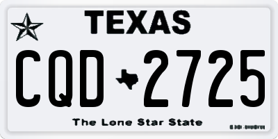 TX license plate CQD2725