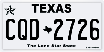 TX license plate CQD2726