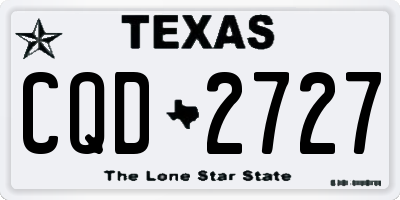 TX license plate CQD2727