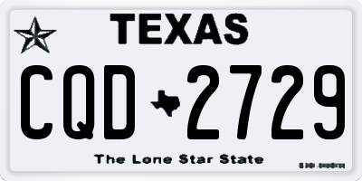 TX license plate CQD2729
