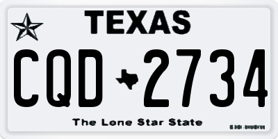 TX license plate CQD2734