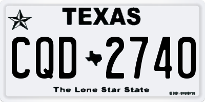 TX license plate CQD2740