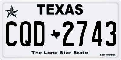 TX license plate CQD2743