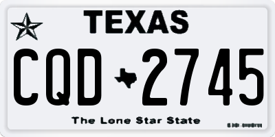 TX license plate CQD2745