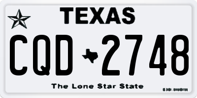 TX license plate CQD2748