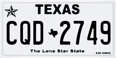 TX license plate CQD2749