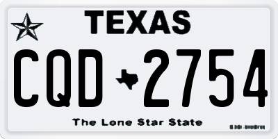 TX license plate CQD2754