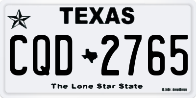 TX license plate CQD2765