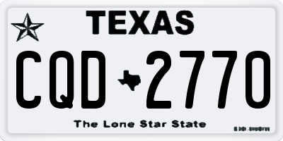 TX license plate CQD2770