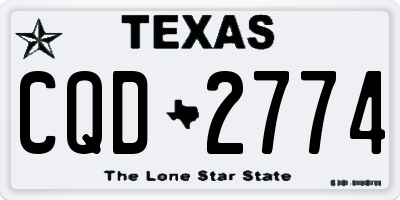 TX license plate CQD2774