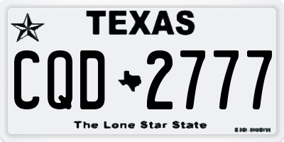 TX license plate CQD2777