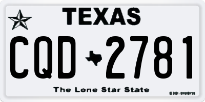 TX license plate CQD2781