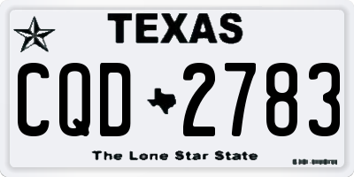 TX license plate CQD2783