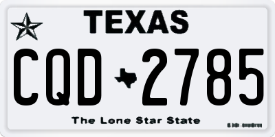 TX license plate CQD2785