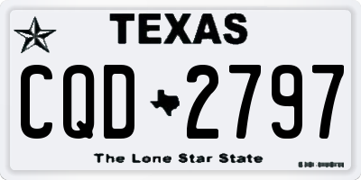 TX license plate CQD2797