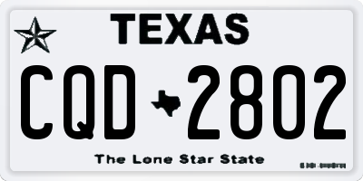 TX license plate CQD2802