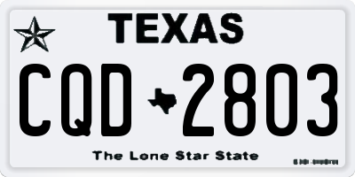 TX license plate CQD2803