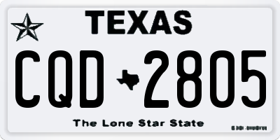 TX license plate CQD2805