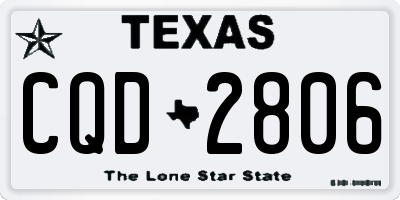 TX license plate CQD2806
