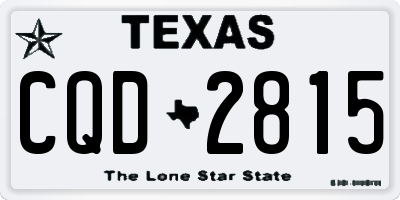 TX license plate CQD2815