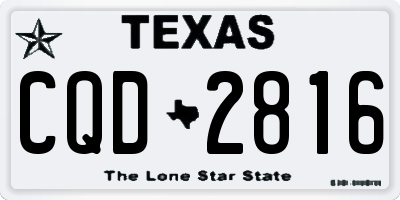 TX license plate CQD2816