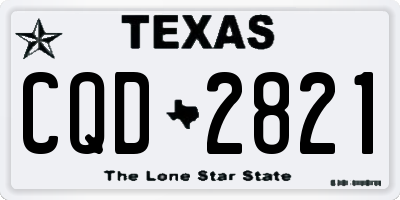TX license plate CQD2821